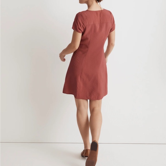 Madewell Shirred Button-Front Mini Dress - Picture 4 of 4